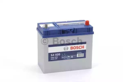 Аккумуляторная батарея "S4 Silver", 12в 45а/ч 330А п.т., о.п., яп. кл. 0092S40200 Bosch (фото №1)