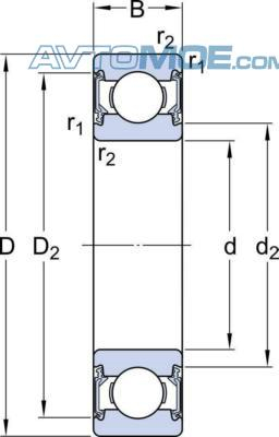 Подшипник генератора 62022RSRC3 FAG (фото №1)
