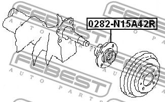 Ступица передняя 0282N15A42R Febest (фото №1)