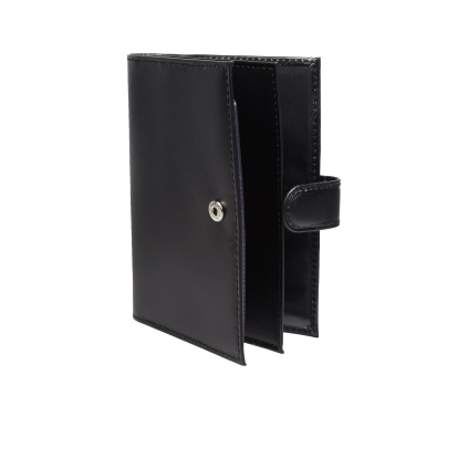 Обложка для автодокументов+паспорт на хлястике (наппа чёрная) AMDC0010 AVTOMOE (фото №2)